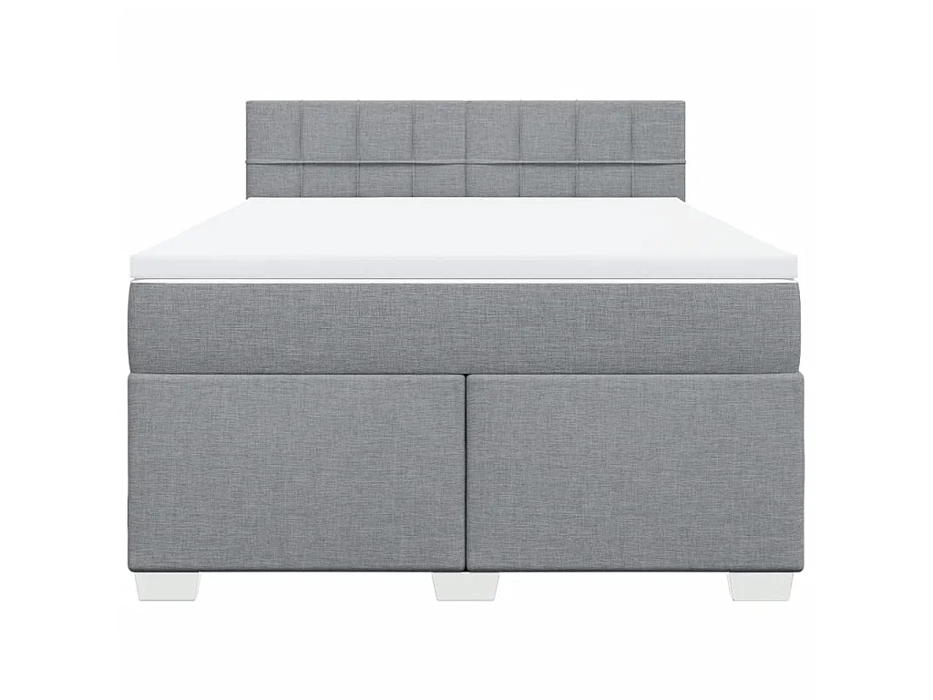 Giroletto a Molle con Materasso Grigio Chiaro 140x190cm Tessuto