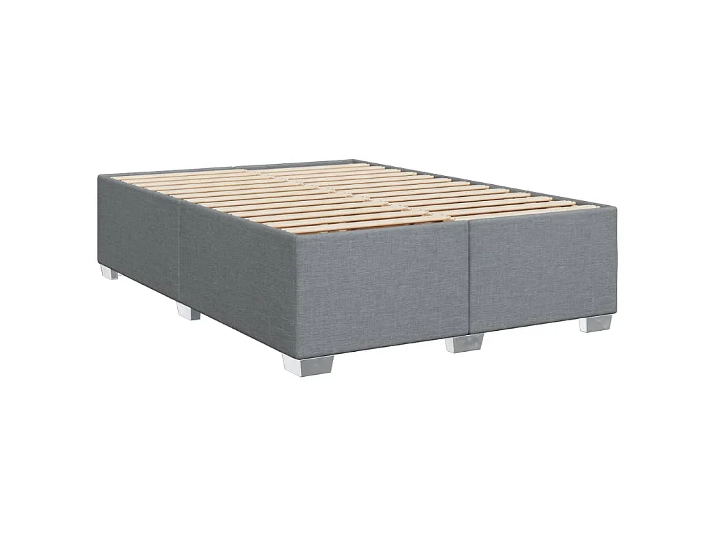 Giroletto a Molle con Materasso Grigio Chiaro 140x190cm Tessuto