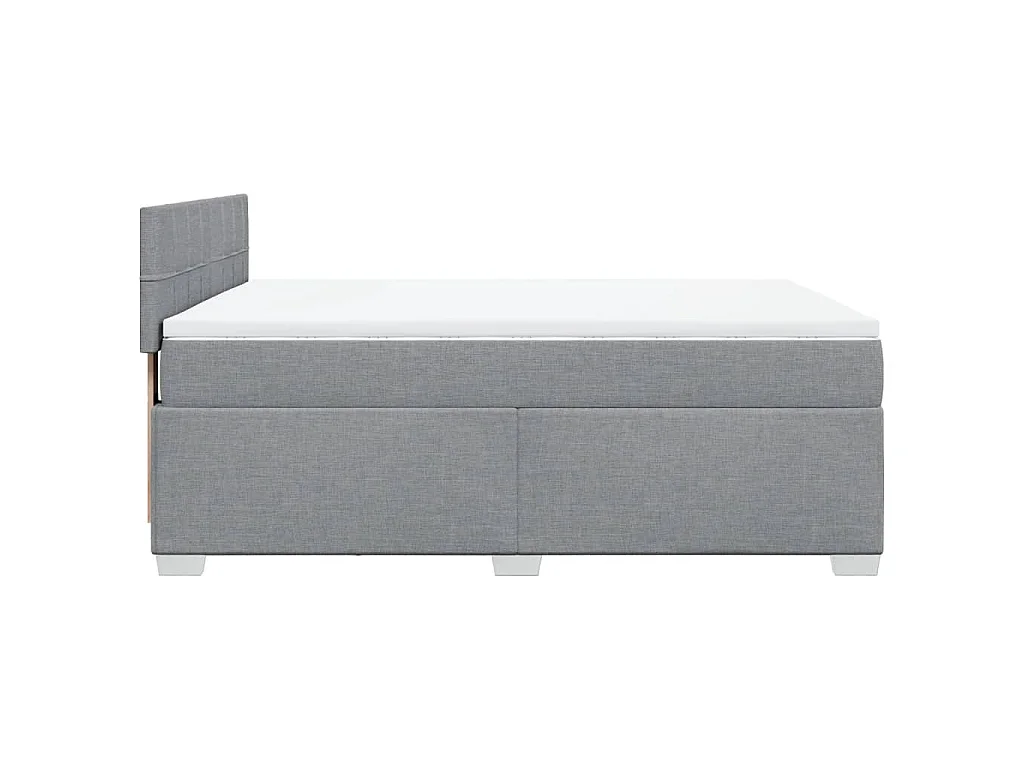 Giroletto a Molle con Materasso Grigio Chiaro 140x190cm Tessuto
