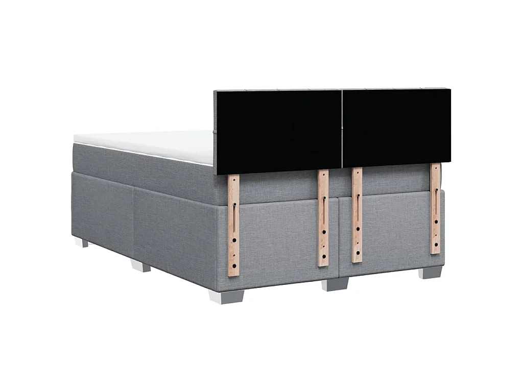 Giroletto a Molle con Materasso Grigio Chiaro 140x190cm Tessuto