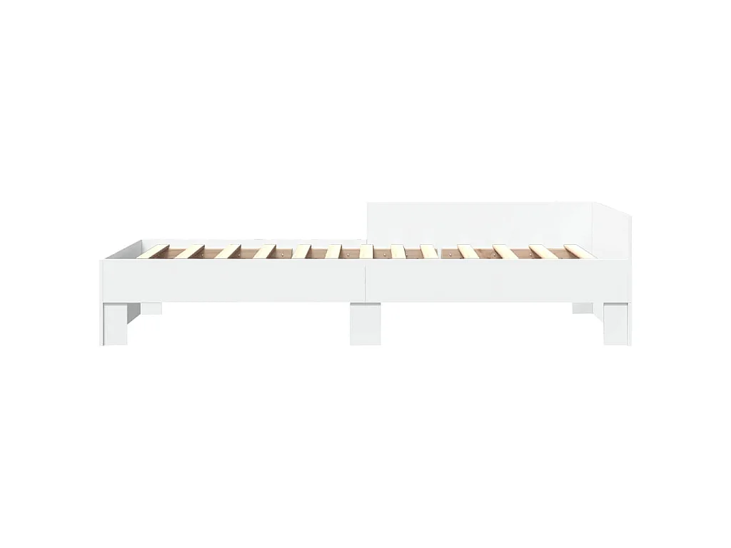 Cadre de lit sans matelas blanc 75x190 cm bois d'ingénierie