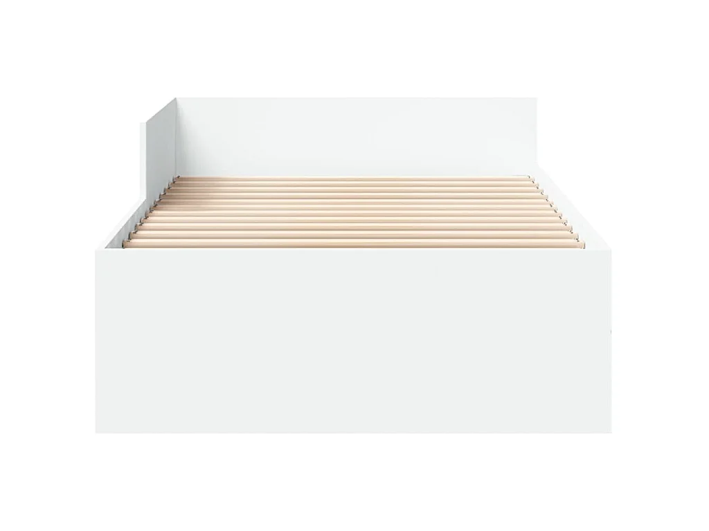 Cadre de lit sans matelas blanc 75x190 cm bois d'ingénierie