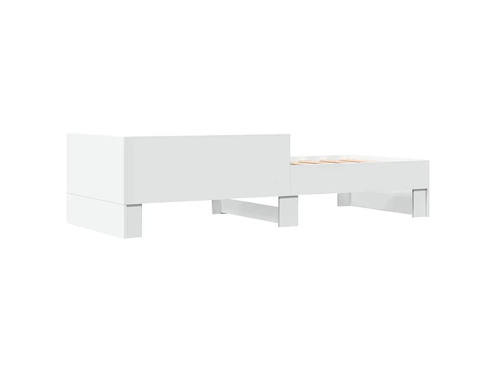 Cadre de lit sans matelas blanc 75x190 cm bois d'ingénierie