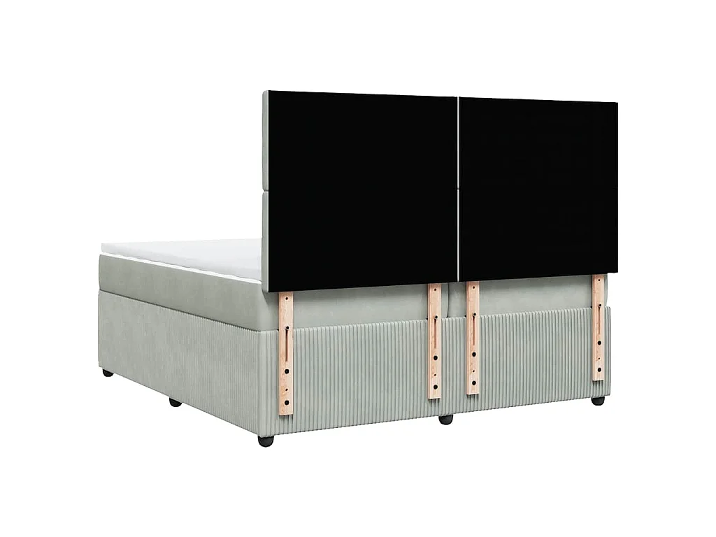Giroletto a Molle con Materasso Grigio Chiaro 200x200cm Velluto