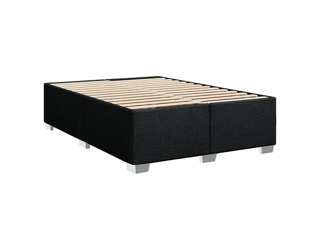 Cama box spring con colchón tela negro 140x200 cm