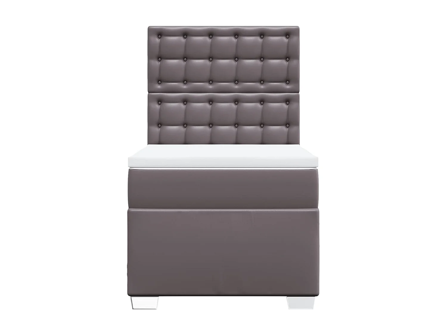 Sommier à lattes de lit avec matelas Gris 90x190 cm Similicuir