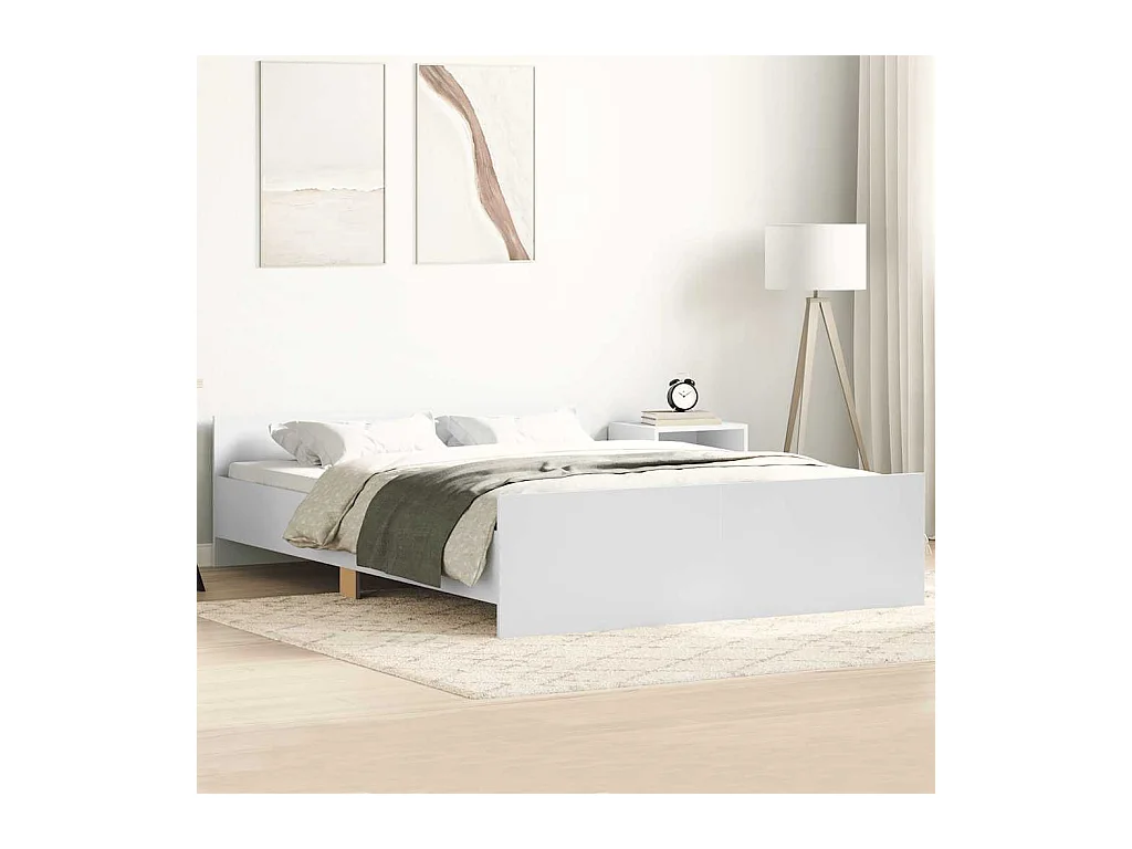 Cadre de lit sans matelas blanc 120x190 cm