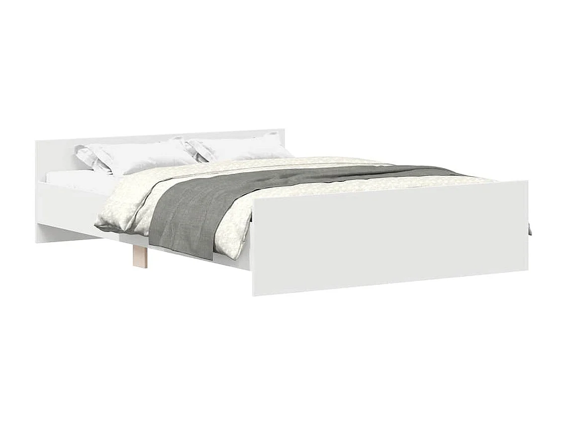 Bedframe met hoofd- en voeteneinde wit 120 x 190 cm
