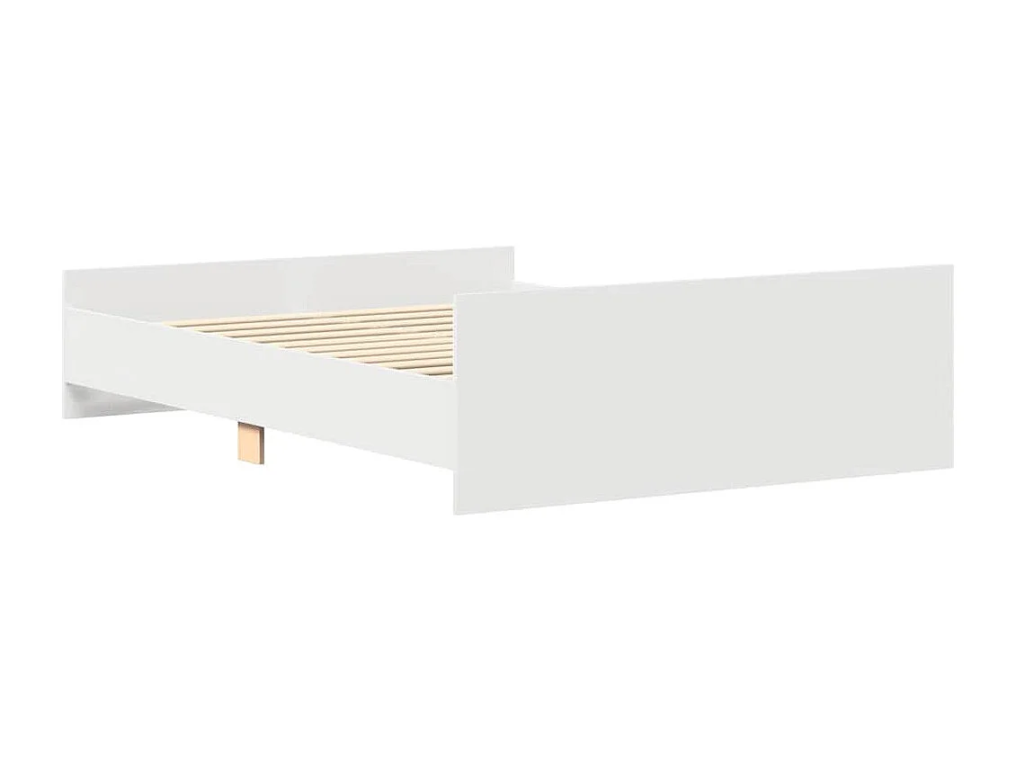 Estructura de cama con cabecero piecero blanco 120x190 cm