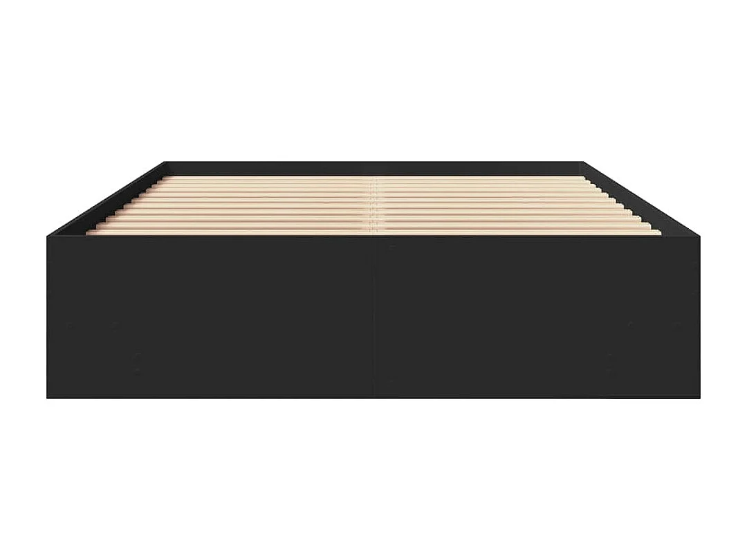 Bedframe bewerkt hout zwart 120x190 cm