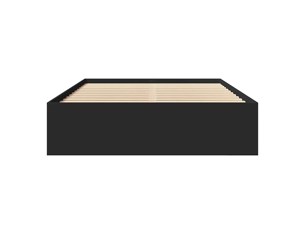 Bedframe bewerkt hout zwart 120x190 cm