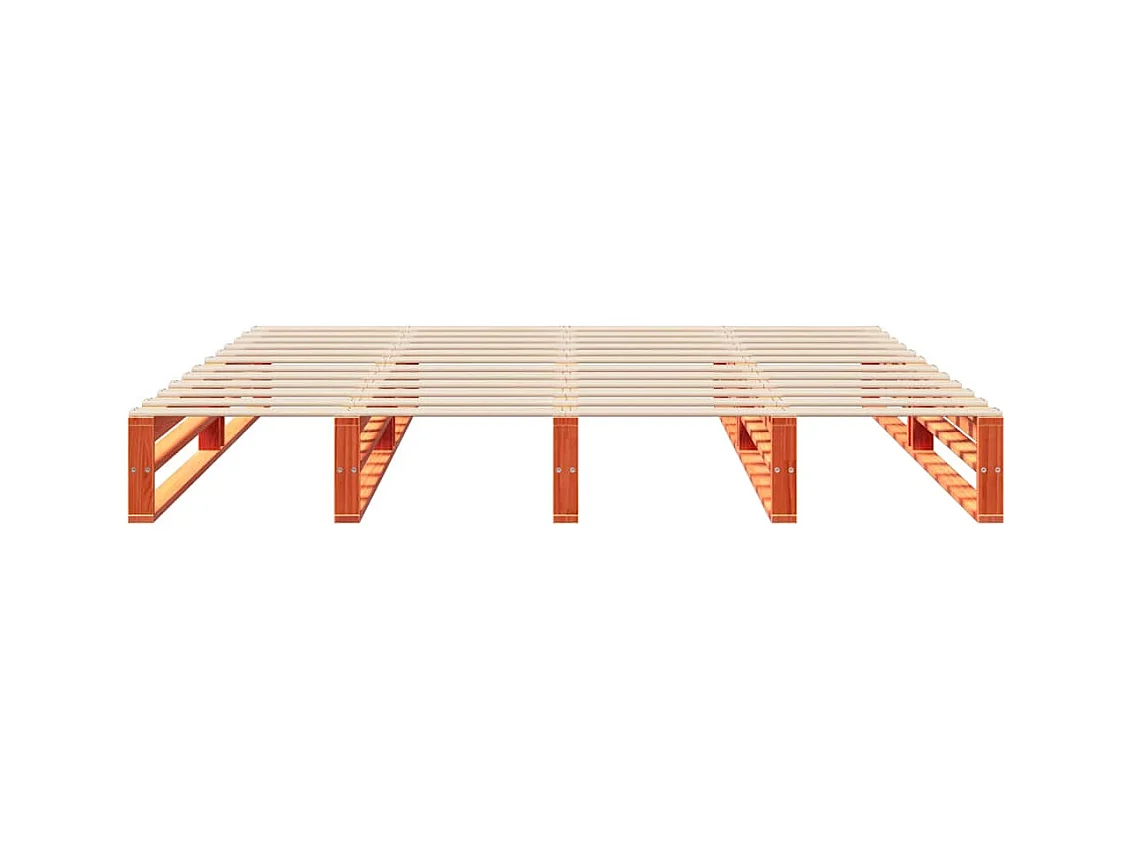 Bedframe zonder matras massief grenenhout wasbruin 180x200 cm