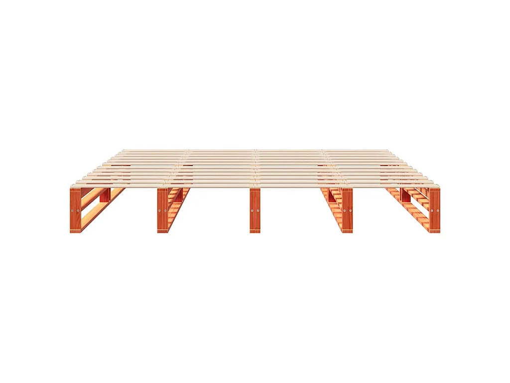 Cadre de lit sans matelas cire marron 180x200cm bois pin massif