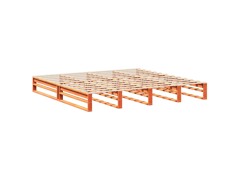 Cadre de lit sans matelas cire marron 180x200cm bois pin massif