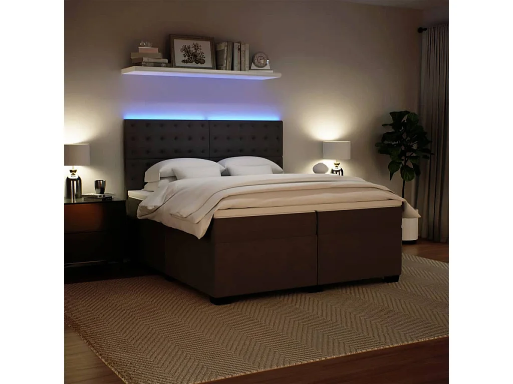 Boxspring met matras fluweel lichtgrijs 200x200 cm