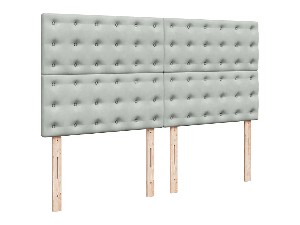Cama com molas/colchão 200x200 cm veludo cinzento-claro