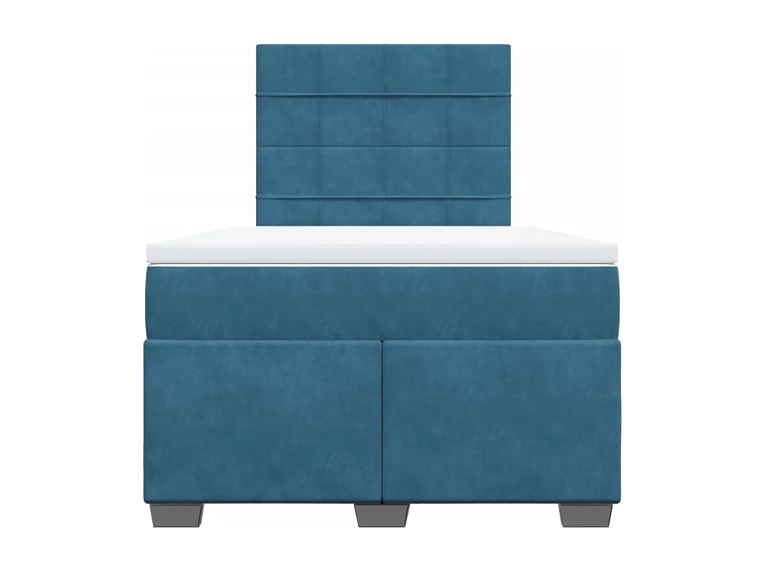 Cama boxspring com colchão 120x200 cm veludo azul