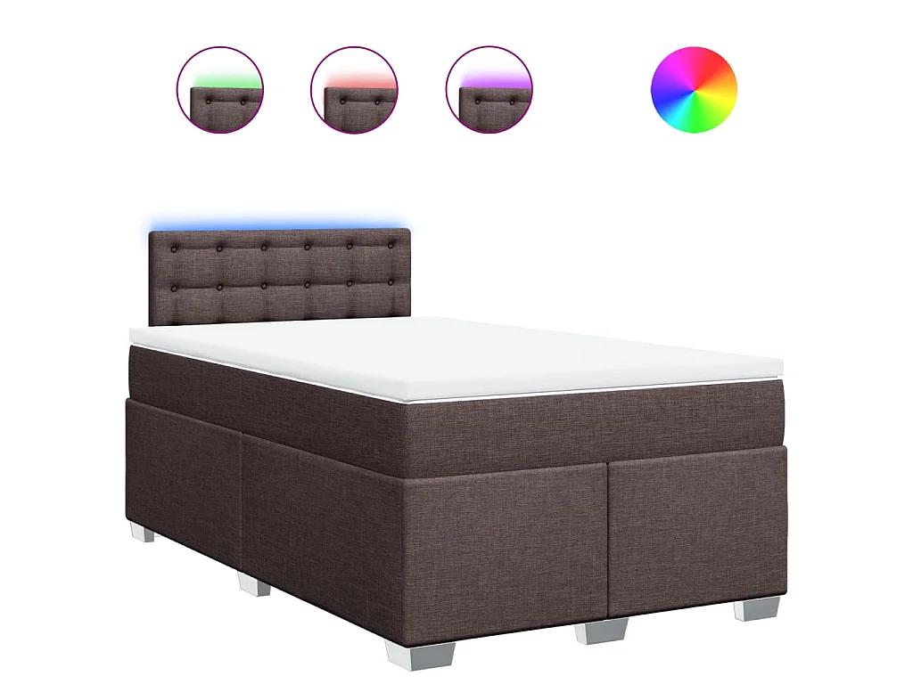 Boxspring met matras stof donkerbruin 120x190 cm
