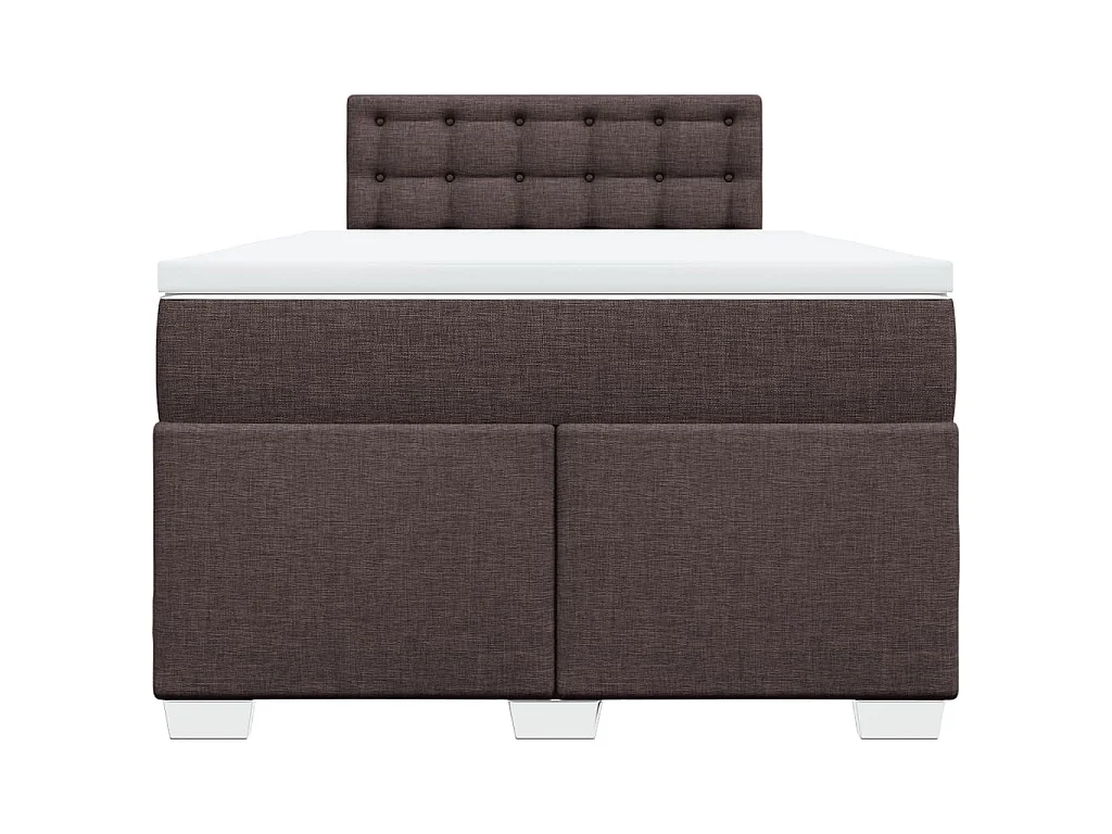 Boxspring met matras stof donkerbruin 120x190 cm