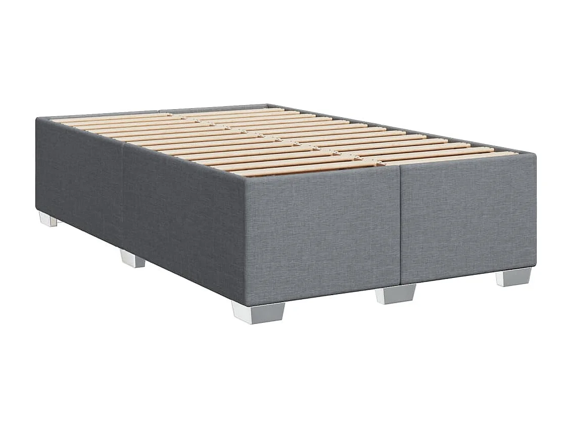 Cama box spring con colchón tela gris claro 120x200 cm