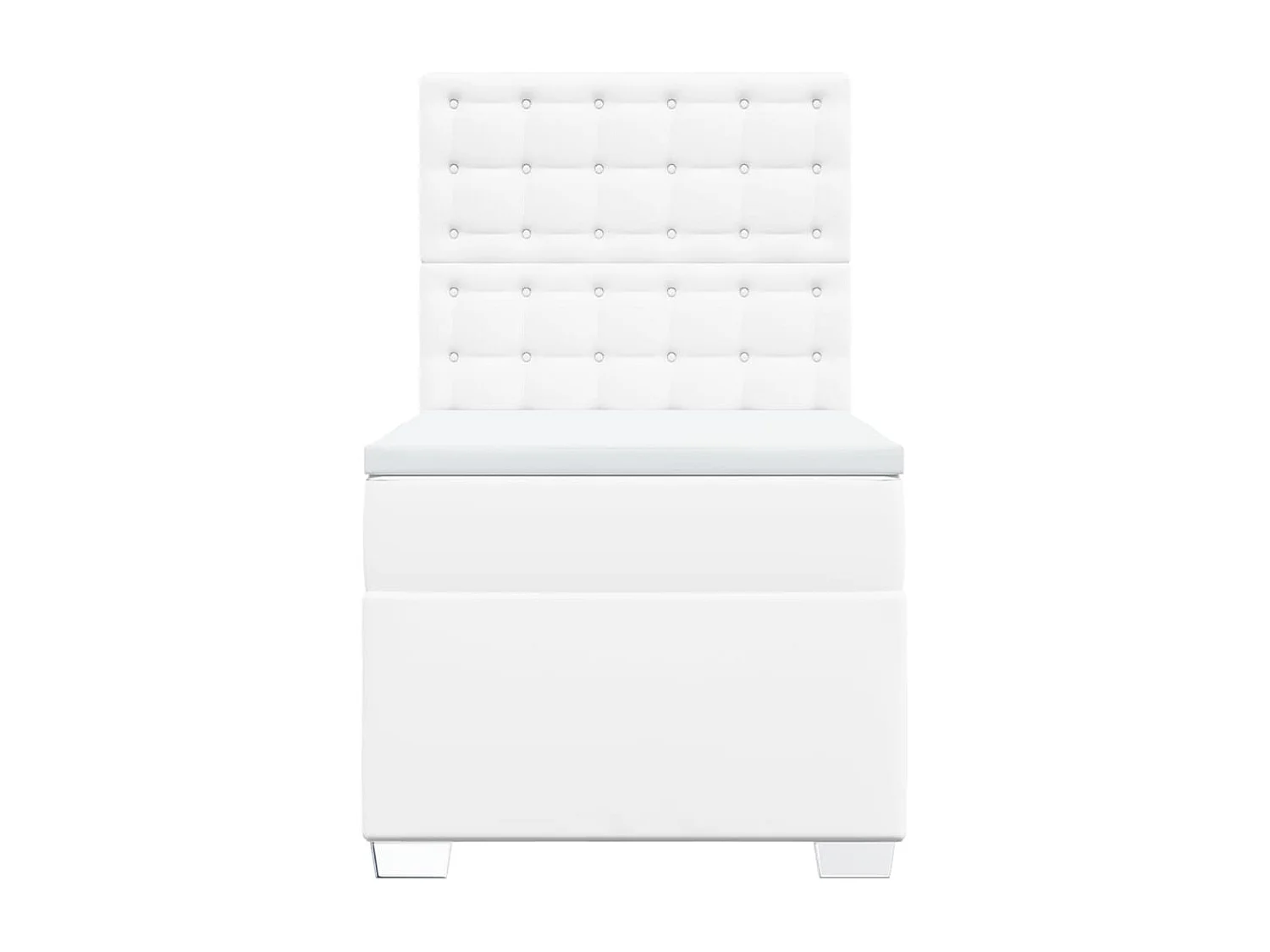 Boxspringbett mit Matratze Weiß 90x190 cm Kunstleder