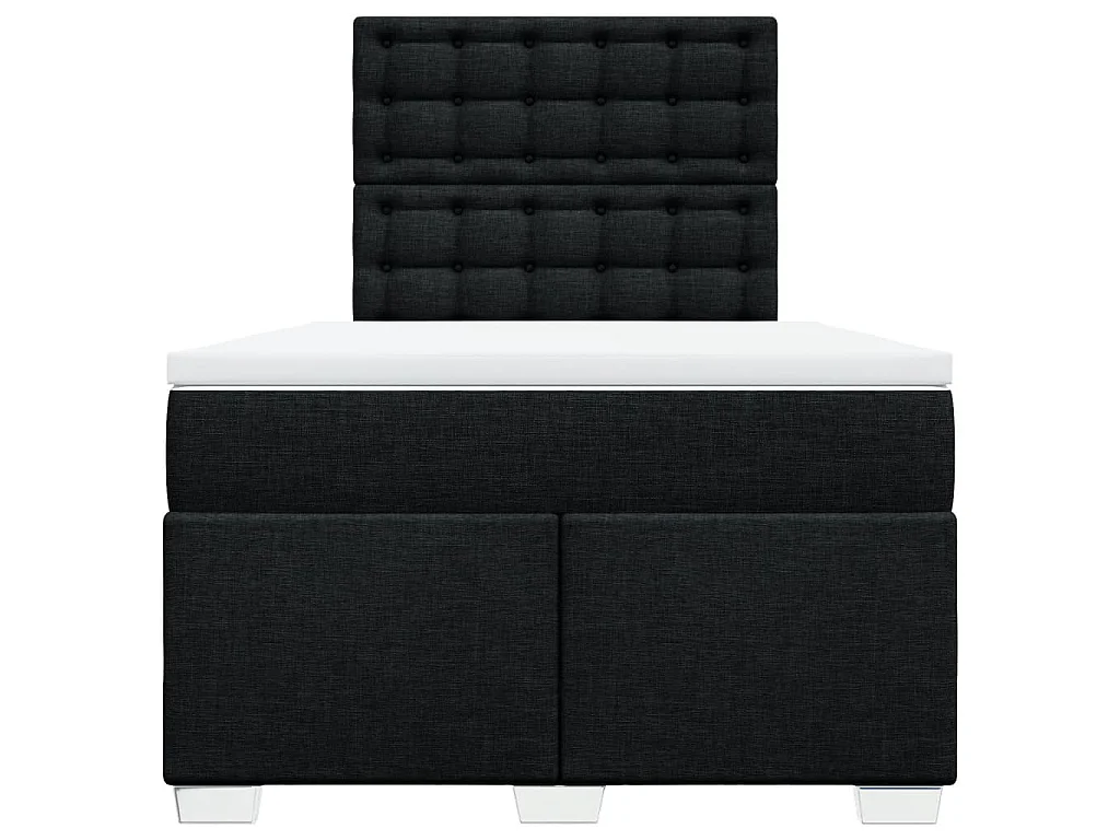 Boxspring met matras stof zwart 120x200 cm