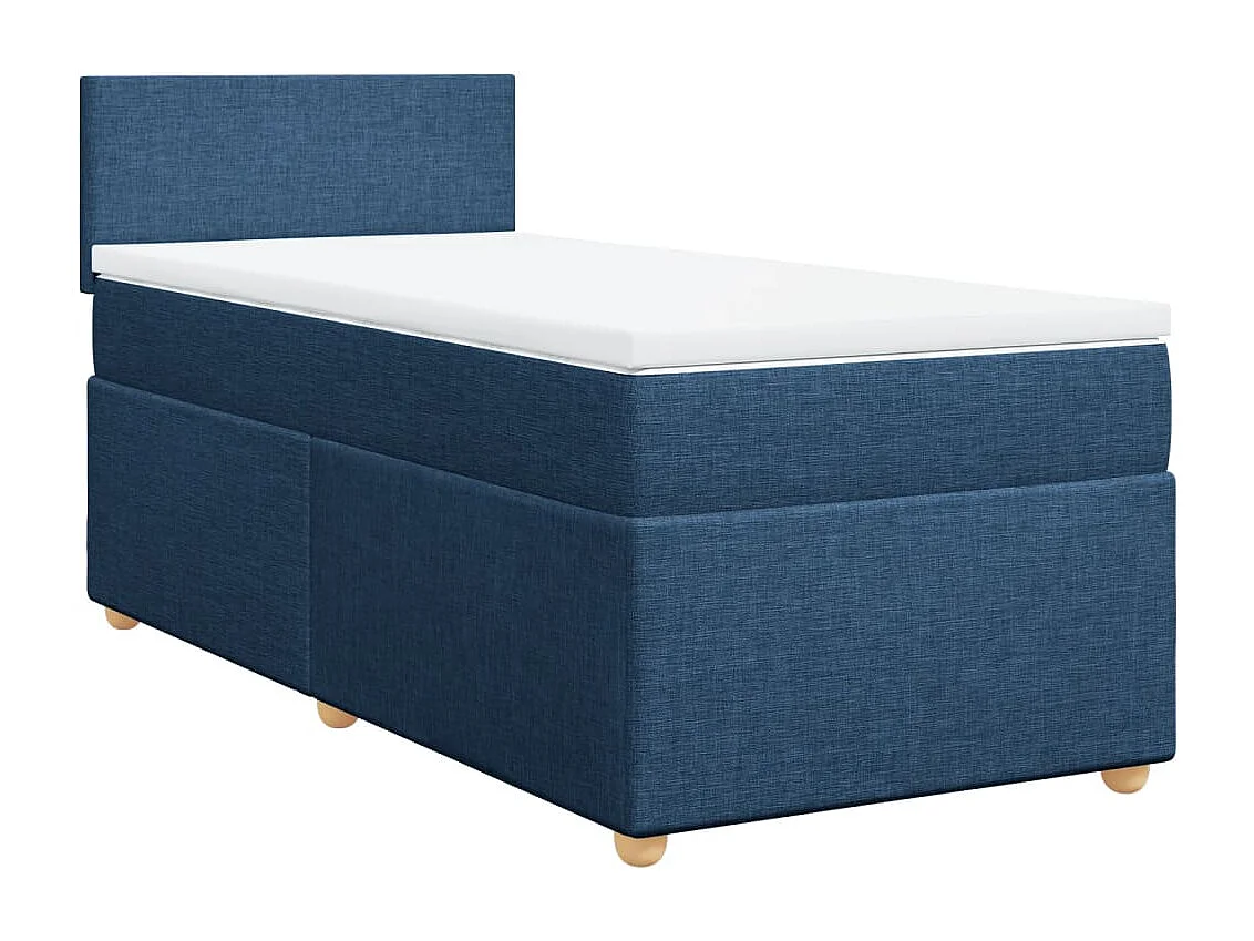 Boxspringbett mit Matratze Blau 80x200 cm Stoff
