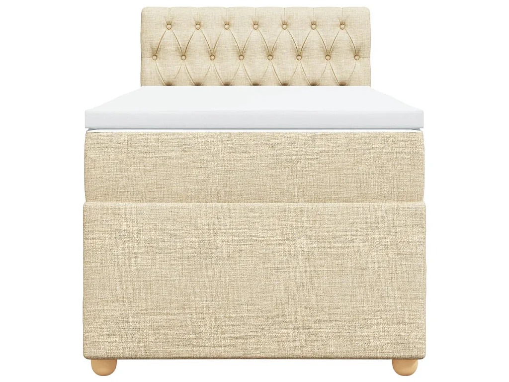 Boxspringbett mit Matratze Creme 90x190 cm Stoff