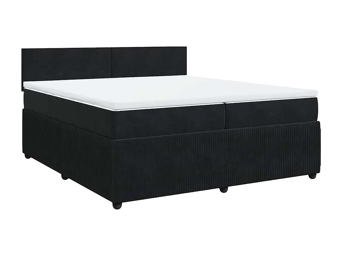 Boxspring met matras fluweel zwart 200x200 cm