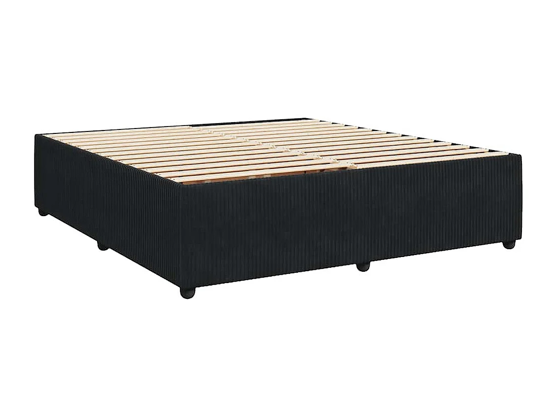 Boxspring met matras fluweel zwart 200x200 cm