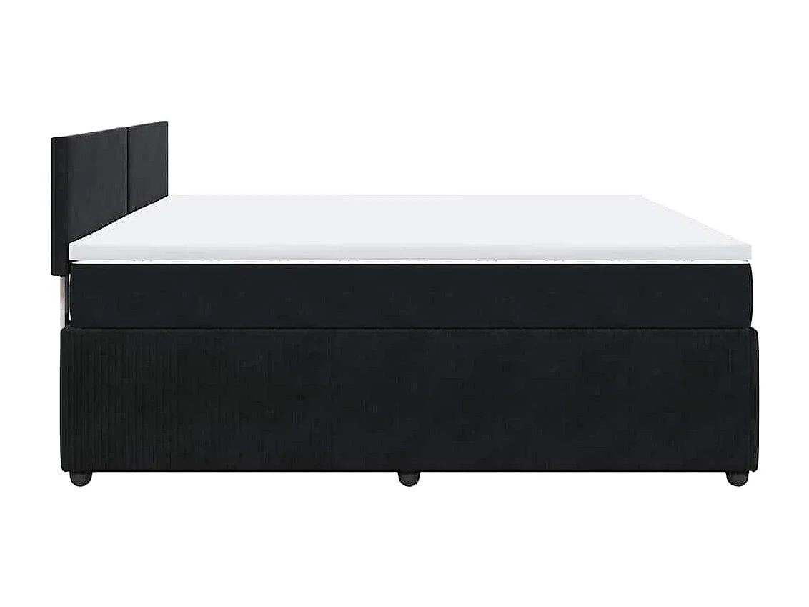 Boxspring met matras fluweel zwart 200x200 cm