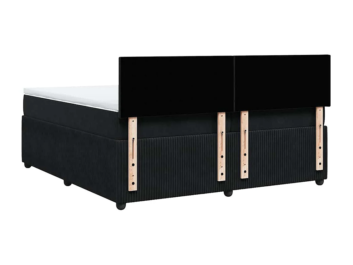 Boxspring met matras fluweel zwart 200x200 cm