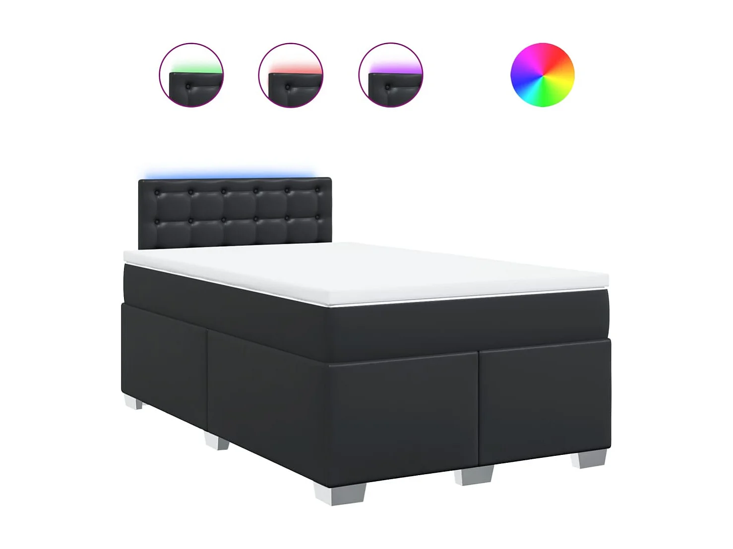 Boxspring met matras kunstleer zwart 120x190 cm