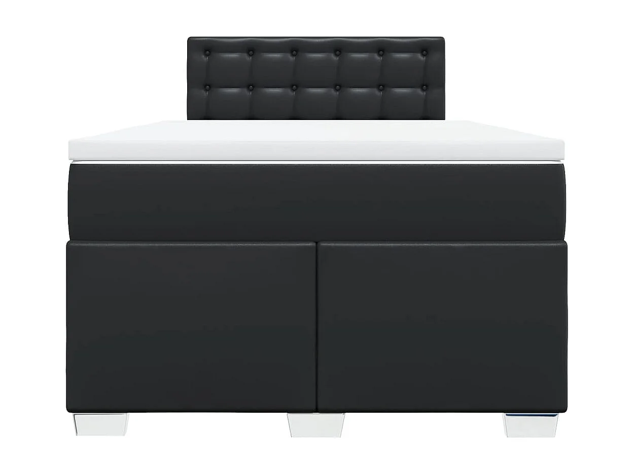 Boxspring met matras kunstleer zwart 120x190 cm
