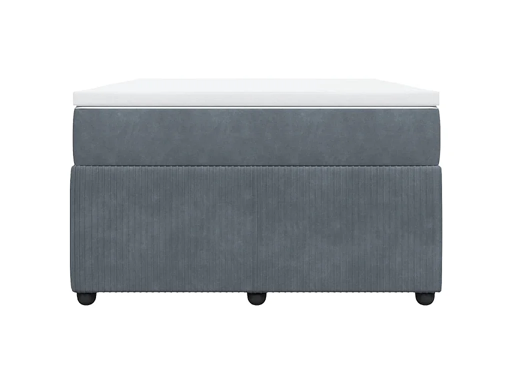 Boxspring met matras fluweel donkergrijs 120x190 cm