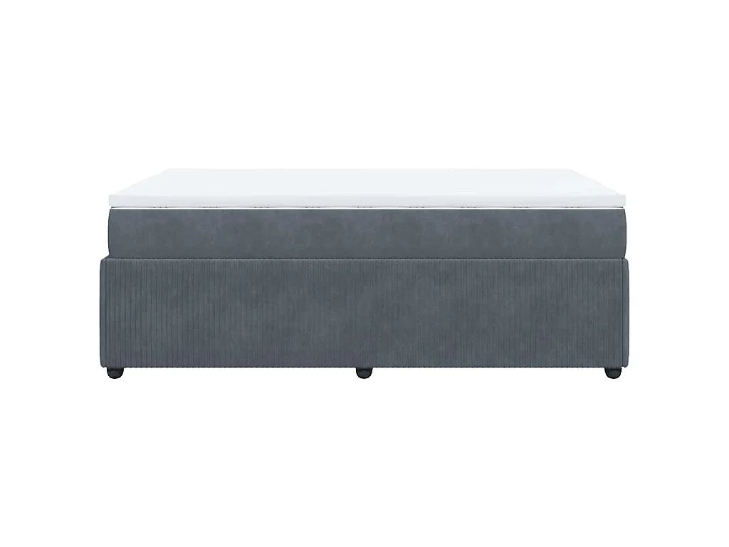 Boxspring met matras fluweel donkergrijs 120x190 cm
