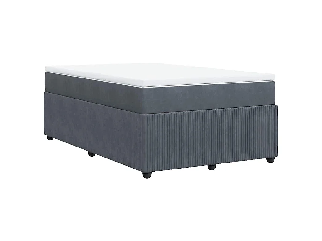 Boxspring met matras fluweel donkergrijs 120x190 cm