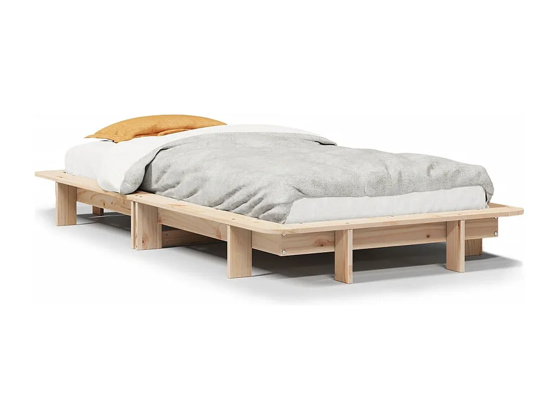 Cadre de lit sans matelas 75x190 cm bois de pin massif