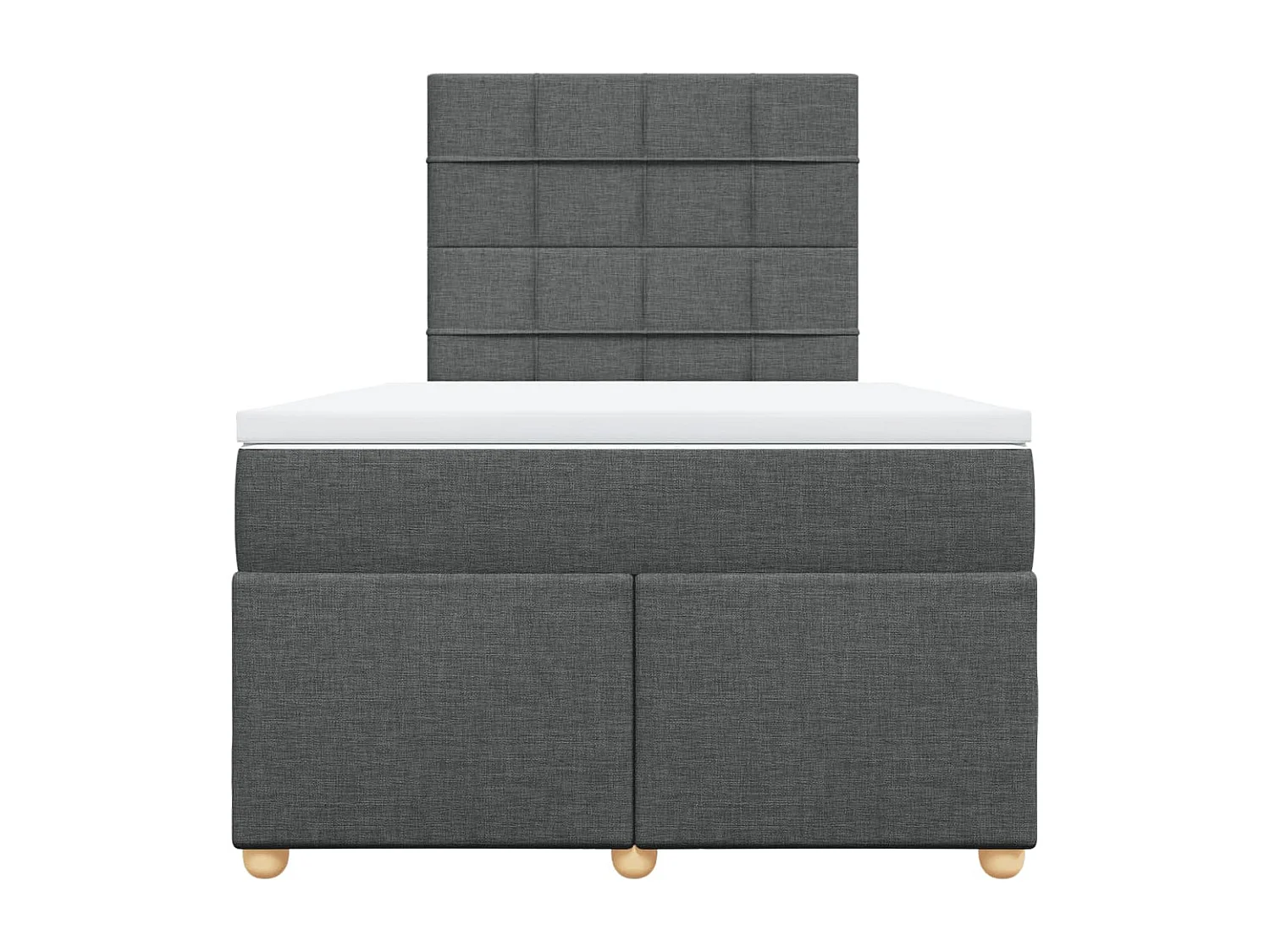 Giroletto a Molle con Materasso Grigio Scuro 120x200 cm Tessuto