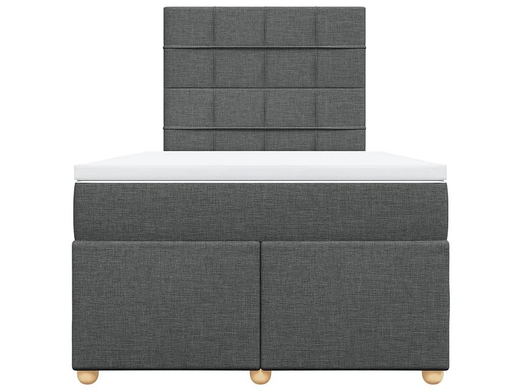 Boxspringbett mit Matratze Dunkelgrau 120x200 cm Stoff