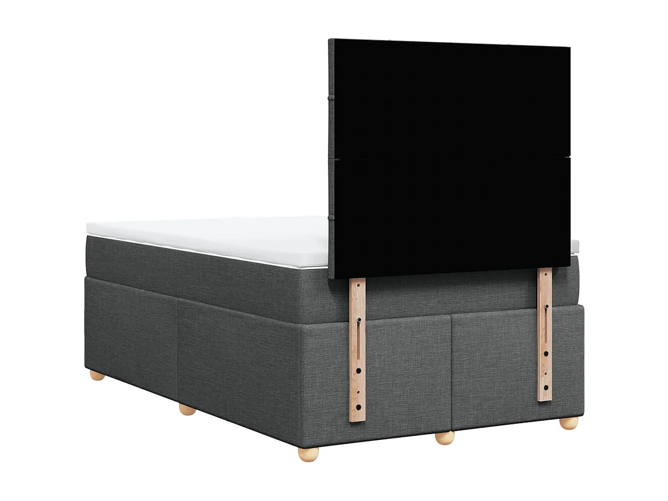 Boxspringbett mit Matratze Dunkelgrau 120x200 cm Stoff