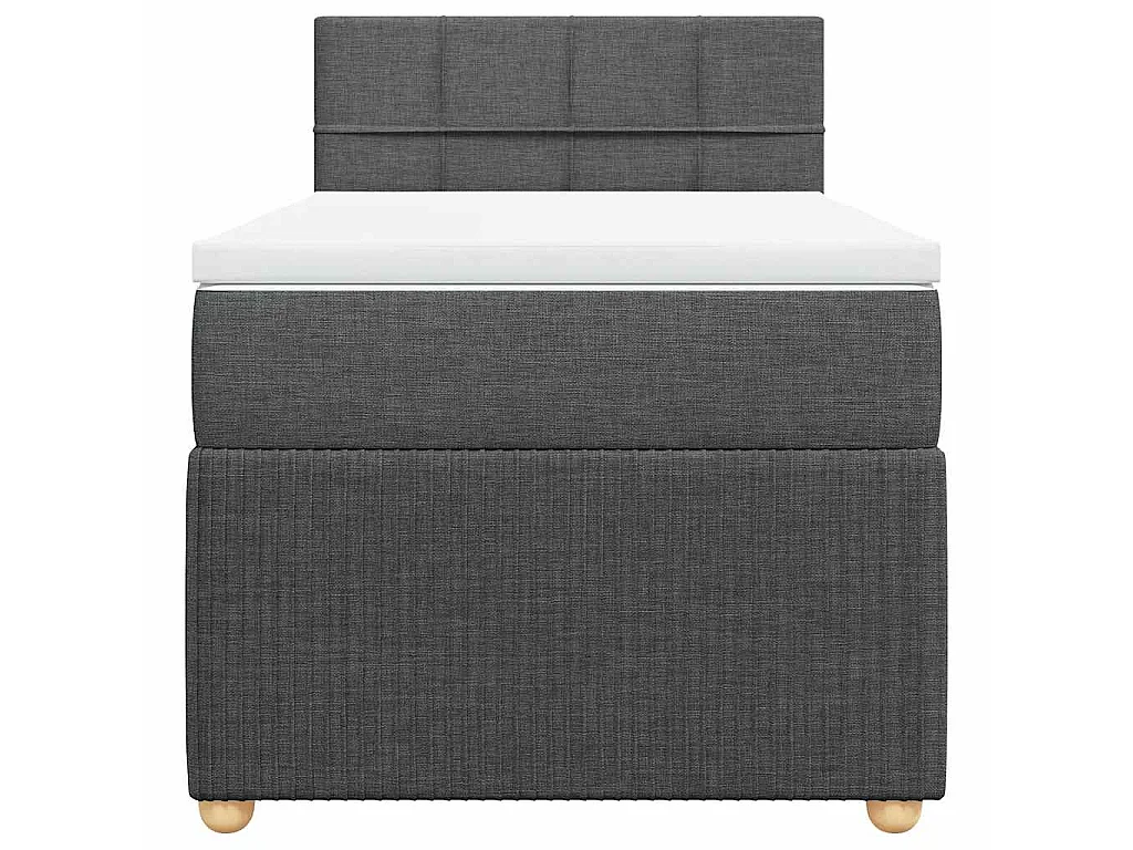 Sommier à lattes de lit et matelas Gris foncé 90x190 cm Tissu