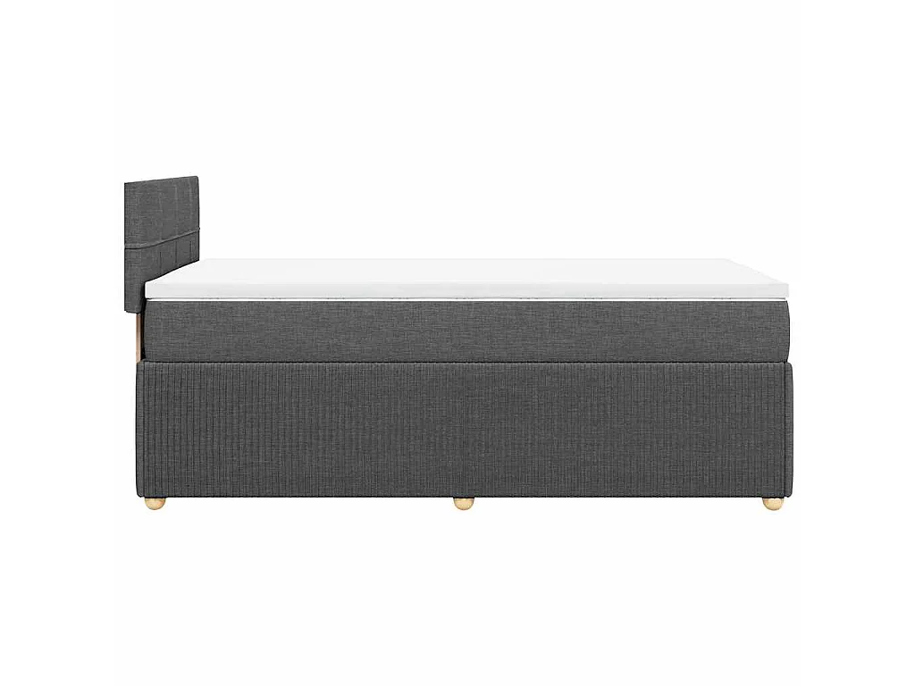 Sommier à lattes de lit et matelas Gris foncé 90x190 cm Tissu