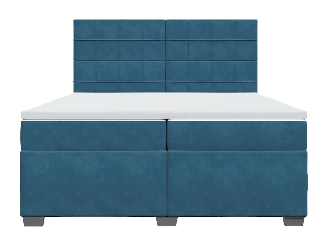 Boxspring met matras fluweel blauw 200x200 cm