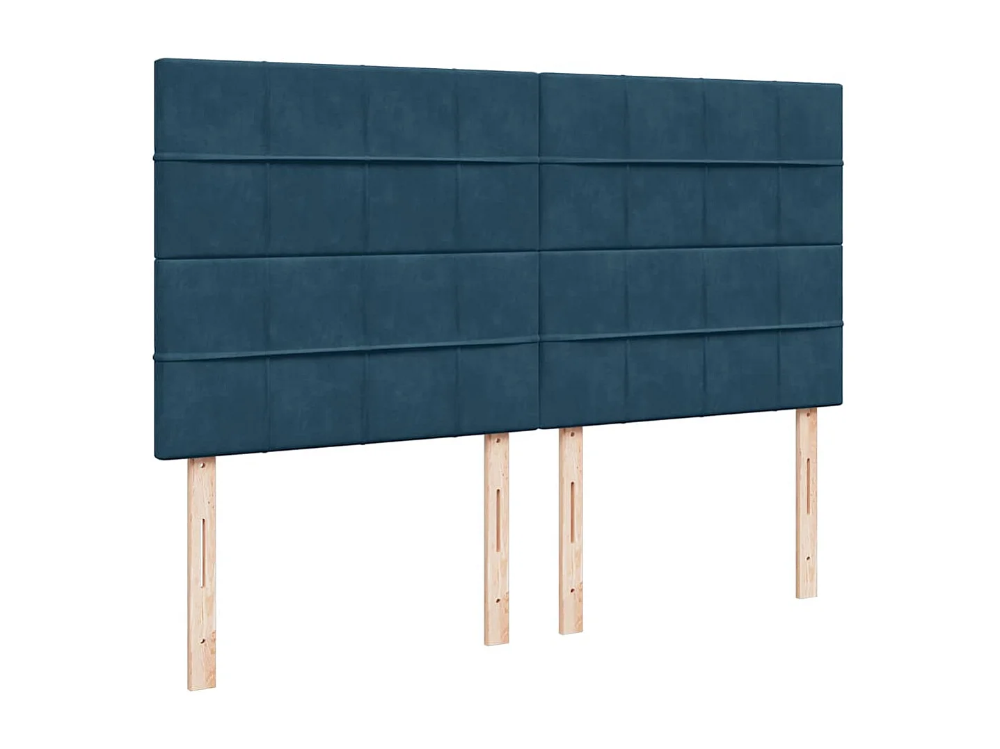 Sommier à lattes de lit et matelas Bleu 200x200 cm velours