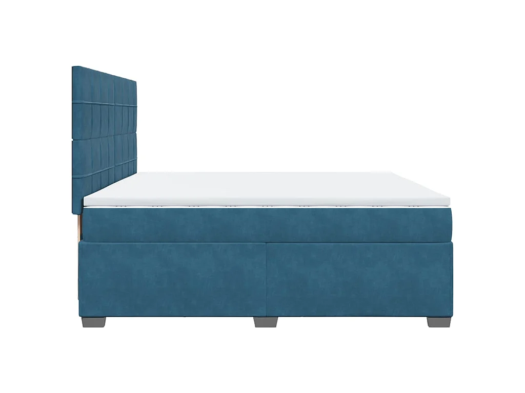 Boxspring met matras fluweel blauw 200x200 cm