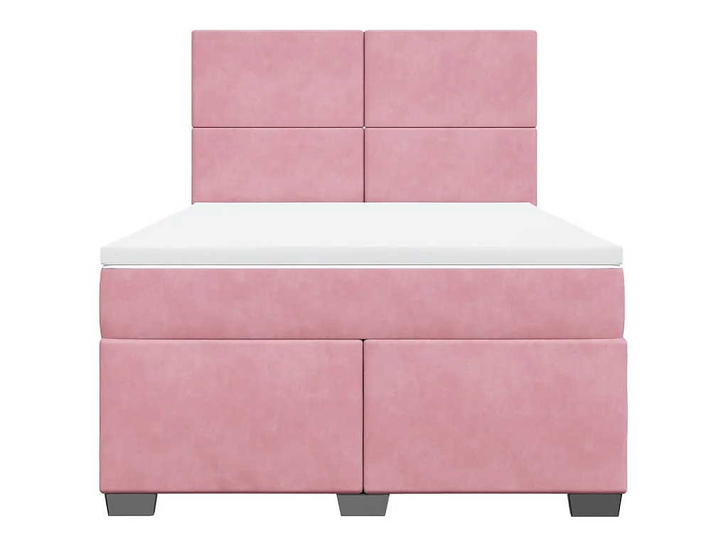 Sommier à lattes de lit avec matelas Rose 140x190 cm Velours