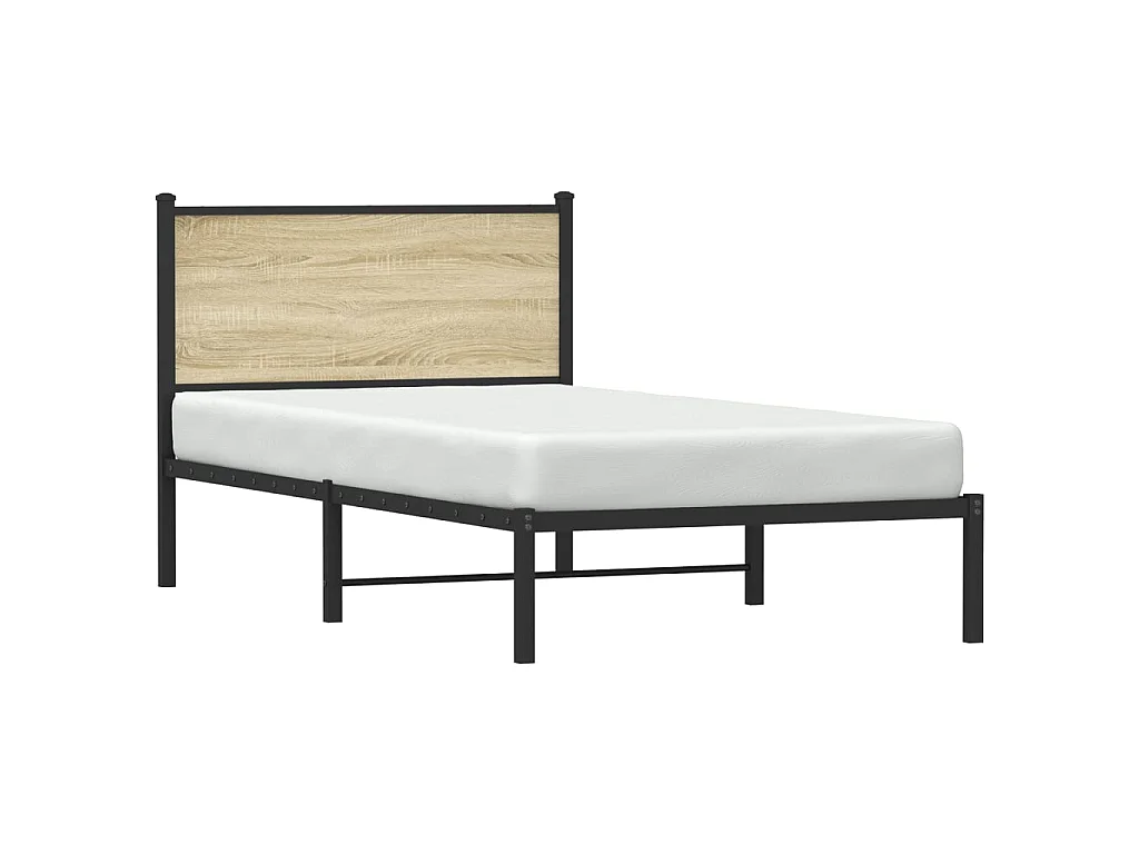 Bedframe zonder matras metaal sonoma eikenkleurig 100x200 cm