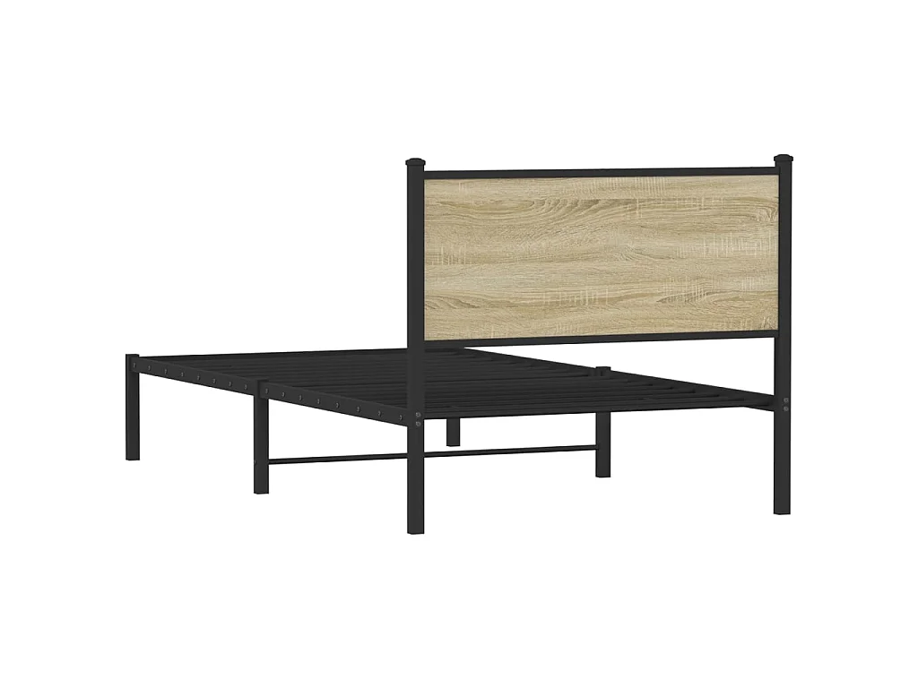 Bedframe zonder matras metaal sonoma eikenkleurig 100x200 cm