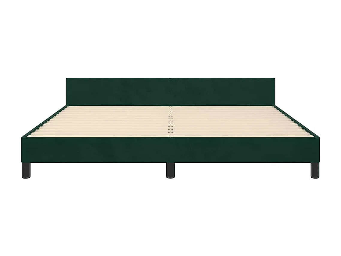 Cadre de lit sans matelas vert foncé velours